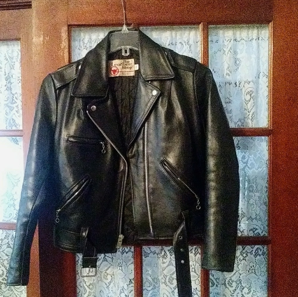Leather biker jacket